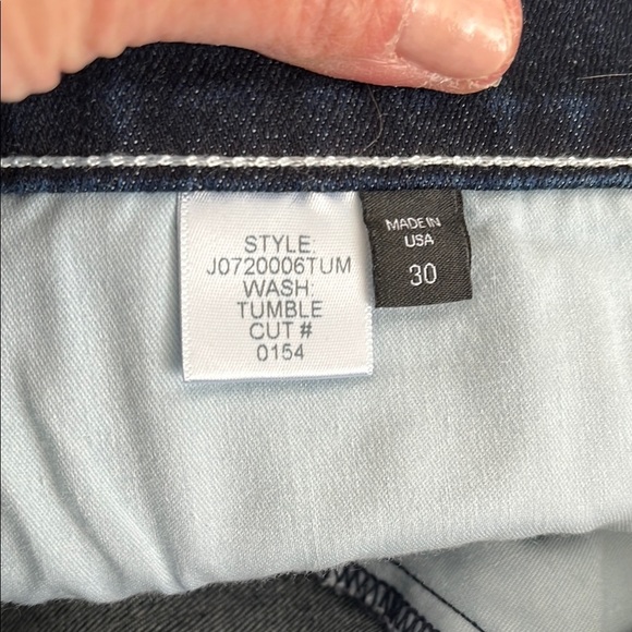 VERONICA BEARD Debbie 10”Skinny Contrast Stitch Dark Denim Jeans, SZ 30 - Picture 10 of 11